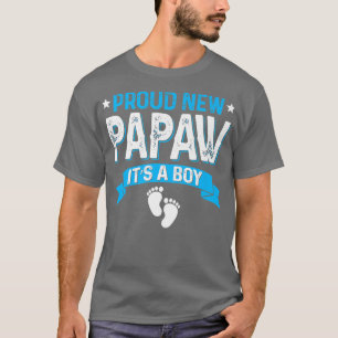 Funny Family Gender Reveal Proud New Papaw It's A  T-Shirt