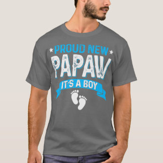 Funny Family Gender Reveal Proud New Papaw It's A T-Shirt