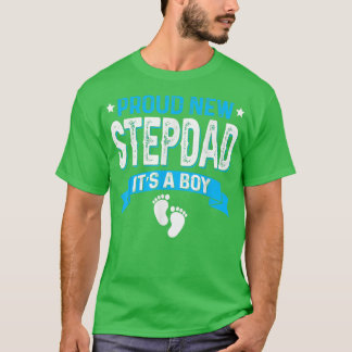 Funny Family Gender Reveal Proud New Stepdad It's  T-Shirt