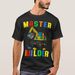 Funny Family Master Builder Building Bricks Blocks T-Shirt