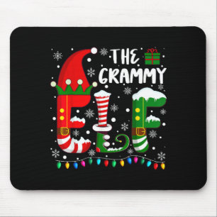 Funny Family Matching Pajamas Grammy Elf Christmas Mouse Pad