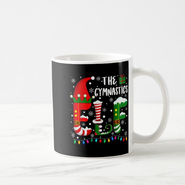 Funny Family Matching Pajamas Gymnastics Elf Chris Coffee Mug (Right)