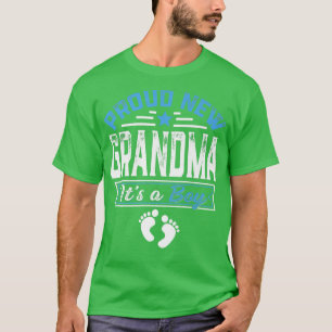 Funny Family Proud New Grandma It's A Boy Gender R T-Shirt