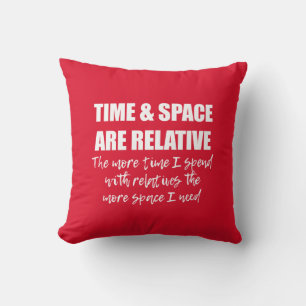 Funny Family Quote Science Typography Red Throw Pillow