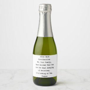 Funny Family Relatives Christmas wine   Wine Label