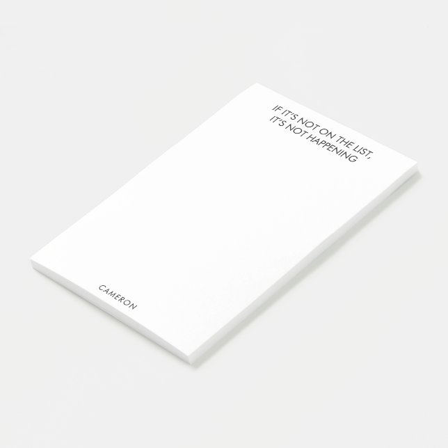 Funny Family Reminder To Do List Custom Name White Post-it Notes (Angled)