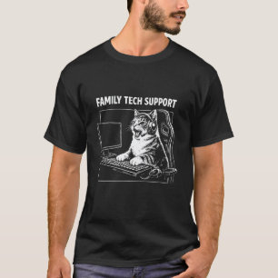 Funny Family Tech Support Cat Computer Repair T-Shirt