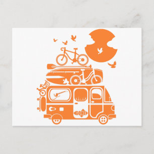 Funny family vacation campervan postcard