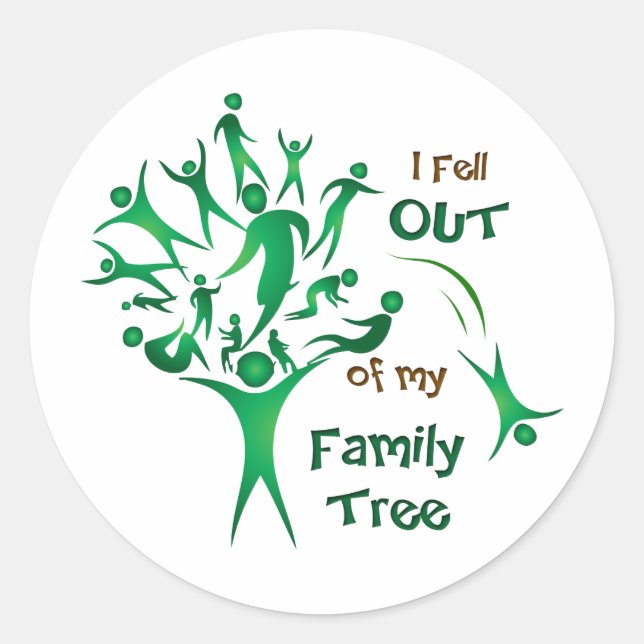 Funny FamilyTree Classic Round Sticker (Front)