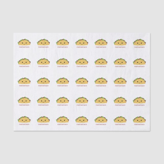 Funny Fantastaco Taco Pun Cute Kawaii Taco Tissue Paper (Front)