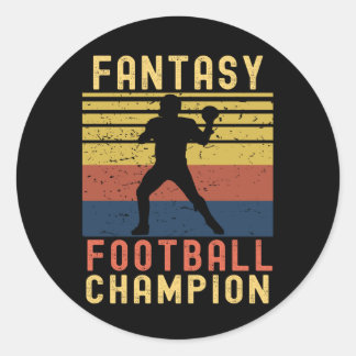 Funny Fantasy Football Champion Draught Classic Round Sticker