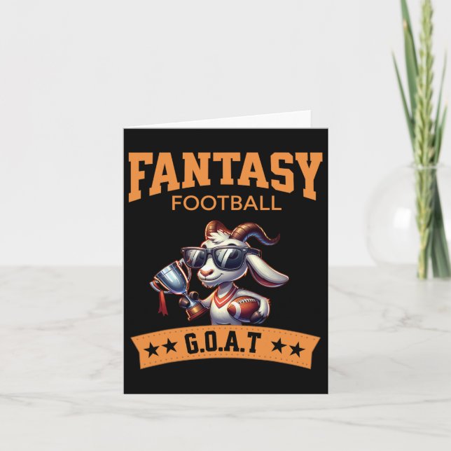 Funny Fantasy Football Champion Goat  Card (Front)