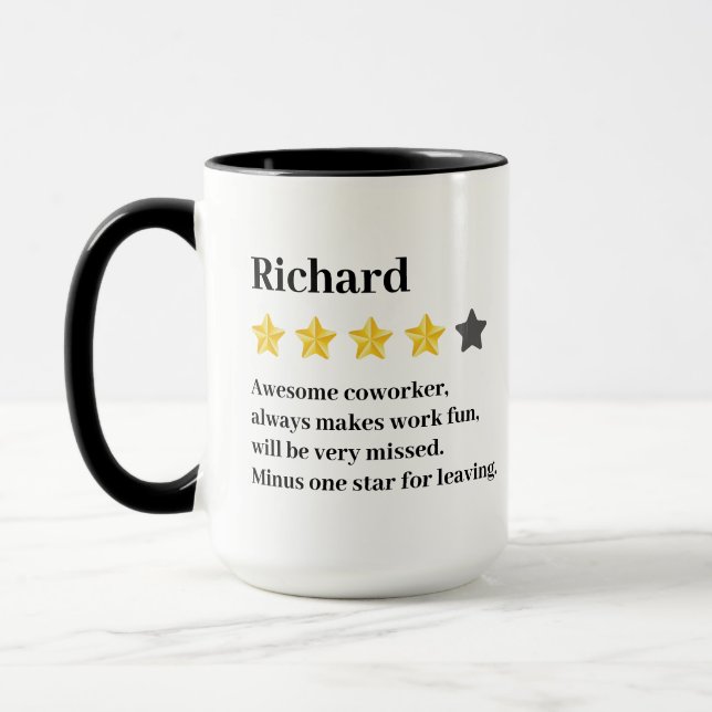 Funny Farewell Coworker Gift – Custom Name & Text Mug (Left)