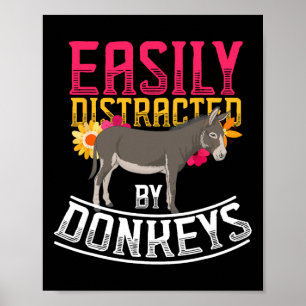 Funny Farm Animal Lover Gift Donkey  Poster