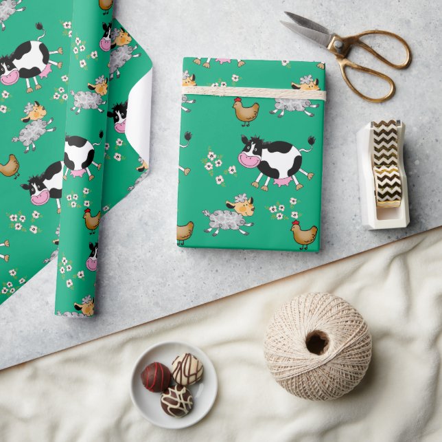 funny farm animals wrapping paper (Crafts)