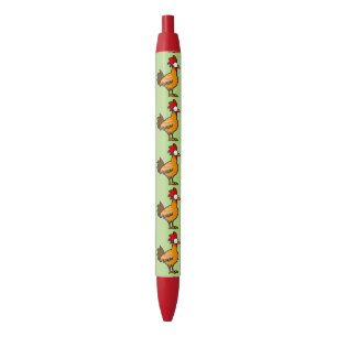 funny farm chicken rooster black ink pen