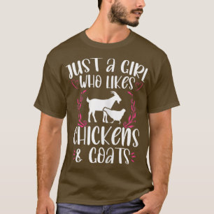 Funny Farm Lover Girl Chickens Goats Graphic Women T-Shirt