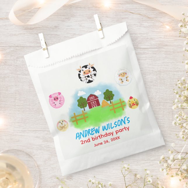 Funny Farm Party Animals Ready to Play Balls Favour Bag (Clipped)