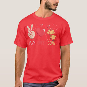 Funny Farm Peace Love Goats Graphic for Women and T-Shirt