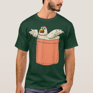 Funny Farmer Animal Pet Pocket Hen Chickens Lover T-Shirt