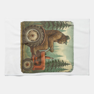 Funny Farmer Design Men Tractor Rancher Farm Dad Kitchen Towel