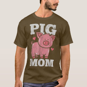 Funny Farmer Design Pig Mom T-Shirt
