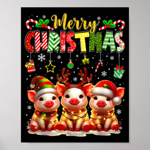 Funny Farmer Merry Christmas Reindeer Santa Gs Fam Poster