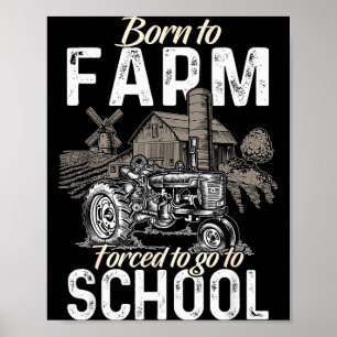 Funny Farmer Shirt Men Tractor Boys Tractor Lover  Poster