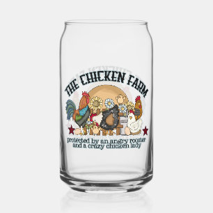 Funny farmhouse chicken farm can glass