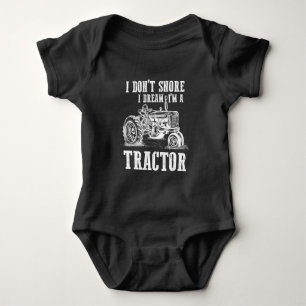 Funny Farming Tractor Driver Snoring Farmer Baby Bodysuit