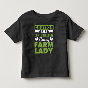 Funny Farming Wife Crazy Farm Lady Toddler T-shirt