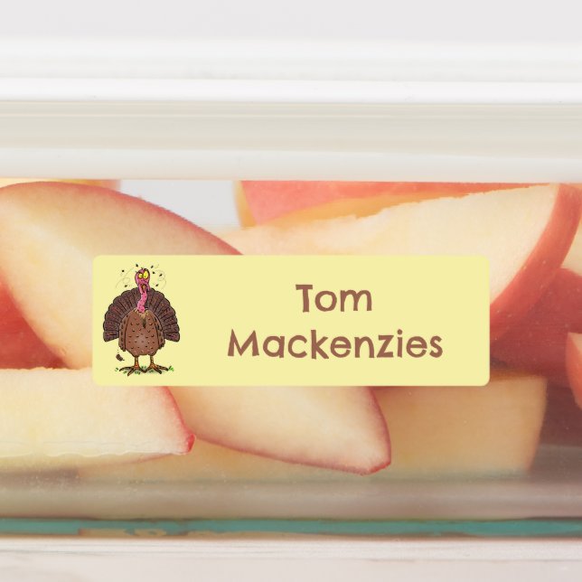 Funny farmyard turkey cartoon personalized (Affixed)