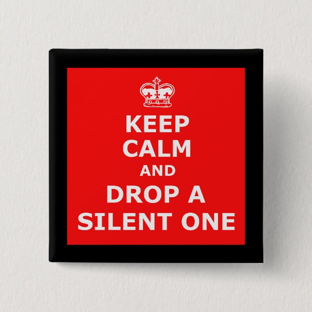 Funny fart 2 inch square button (Front)