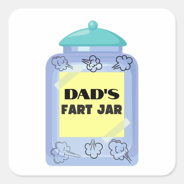 Funny fart jar  square sticker (Front)