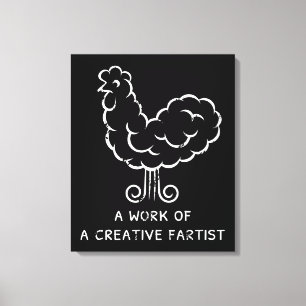 Funny Fart Rooster Cool Crazy Chicken Graphic Joke Canvas Print