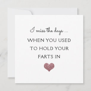 funny fart valentine/anniversary glitter heart holiday card