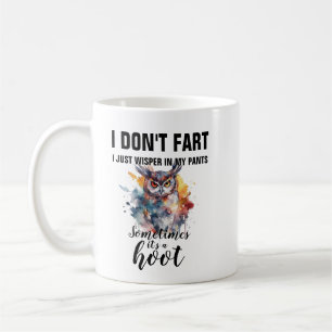 Funny Fart Whisper Owl Mug - Hoot Custom Coffee