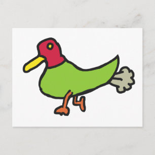 Funny Farting Duck Postcard