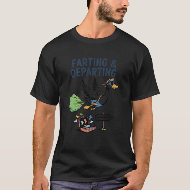Funny Farting Duck Travel Humour Hilarious Ugly Ai T-Shirt (Front)