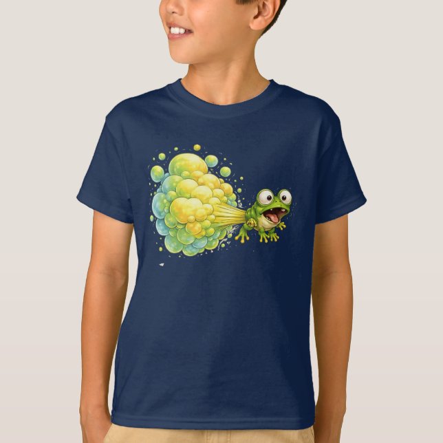 Funny Farting Frog Goofy Fart Bubble  T-Shirt (Front)