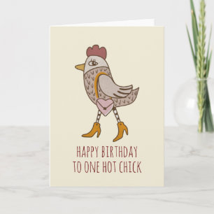 Funny Fashionable Trendy Chicken Customizable Note Card