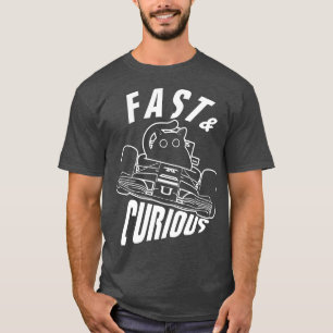 Funny Fast Curious  Driving Cat T-Shirt