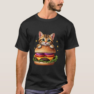 Funny Fast Food Cat Burger Lover Cute Cats Cheeseb T-Shirt