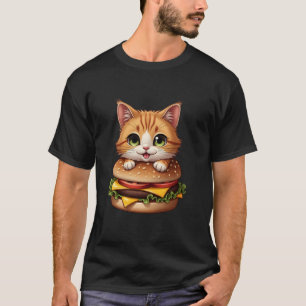 Funny Fast Food Cat Burger Lover Cute Cats Cheeseb T-Shirt