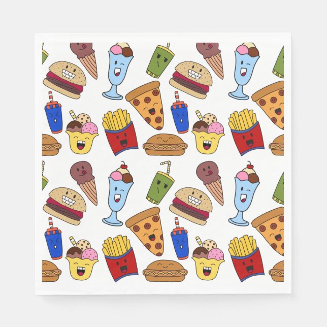 Funny Fast Food Paper Nspkins Napkin (Front)