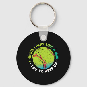 Funny Fastpitch Pitcher Softll Game Gift For Women Keychain
