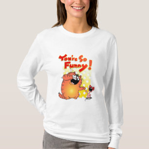 Funny Fat Cartoon Cat + Mouse Fat Cartoon Cat T-Shirt