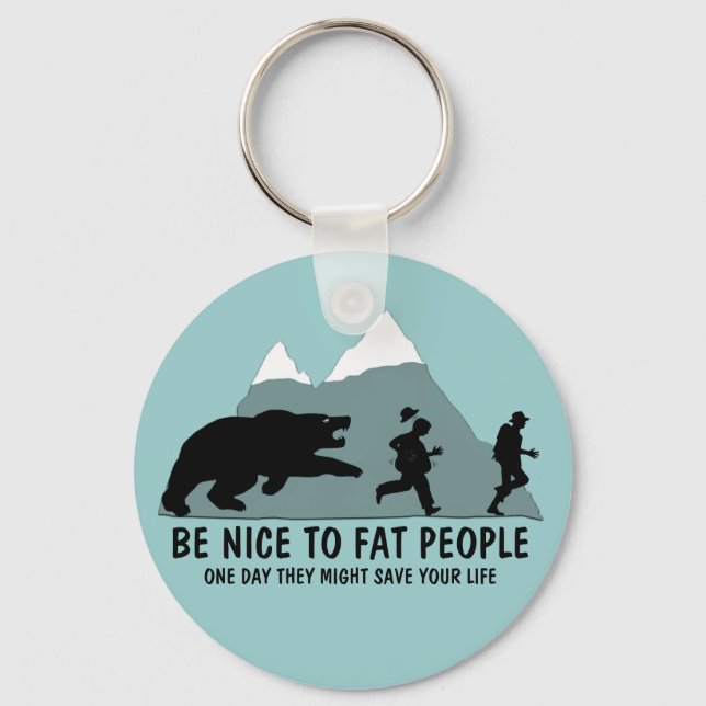 Funny fat joke keychain (Front)