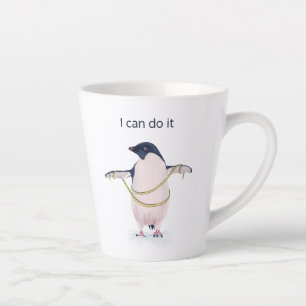 Funny Fat Penguin Weight Loss Diet Motivational Latte Mug