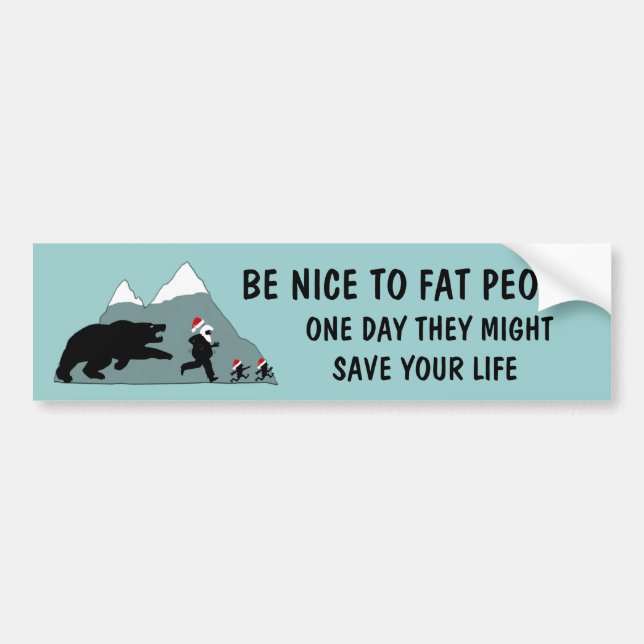 Funny fat Santa Bumper Sticker (Front)